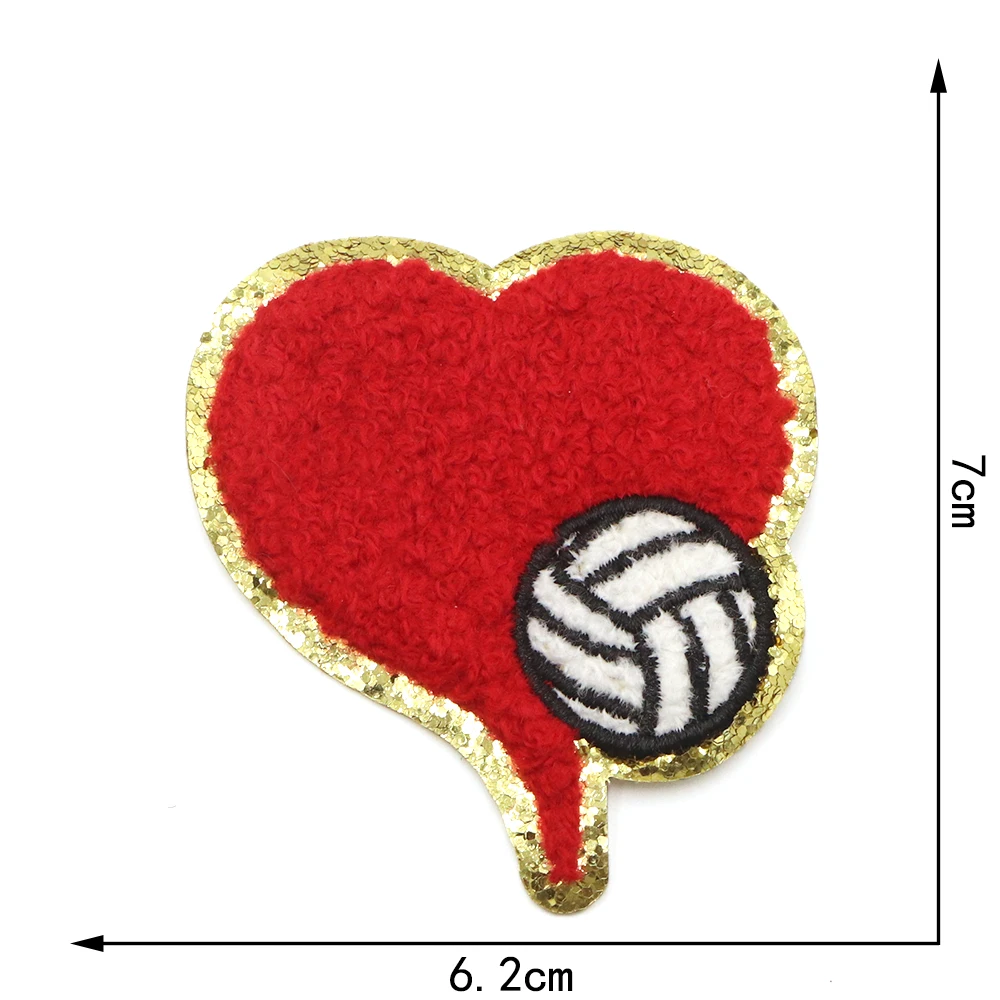 1pc Baseball Basketball Chenille Stickerei Patch Eisen auf Patches für Kleidung Thermo kleber Patches auf Kleidung Jacke Abzeichen – Detail 11