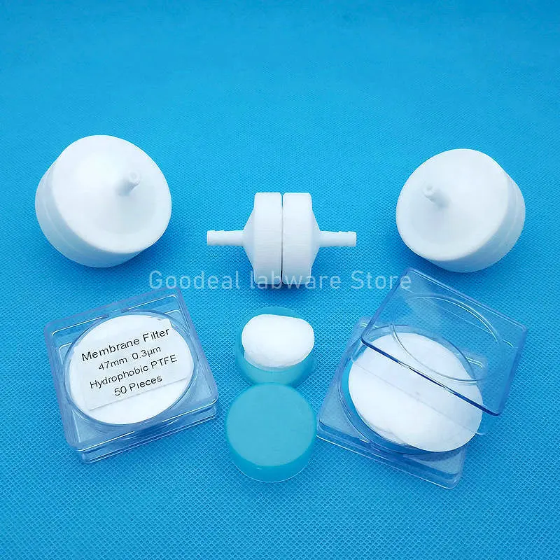 Lab 1pc 25/40/47mm PTFE filter membrane Clamp Hydrogen chloride sampling Holder OR 50pcs 25/40/47mm 0.3um PTFE Filter Membrane