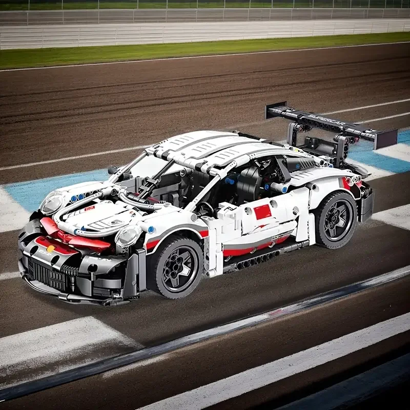 مجموعة ألغاز ثلاثية الأبعاد لسيارة السباق البيضاء مكونة من 125 قطعة - مجموعة بناء نماذج رائعة يمكنك صنعها بنفسك، مناسبة لهدايا أعياد الميلاد والعطلات #4