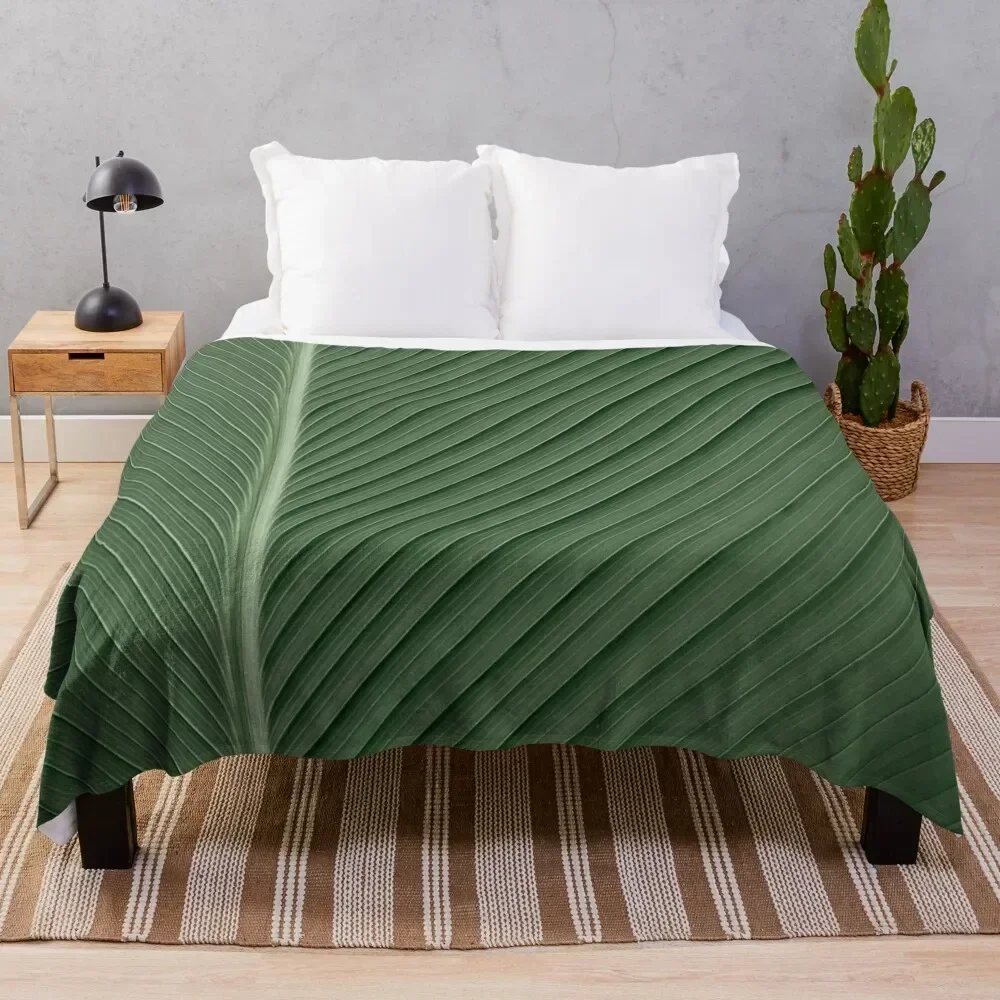 

Green Banana Leaf Throw Blanket