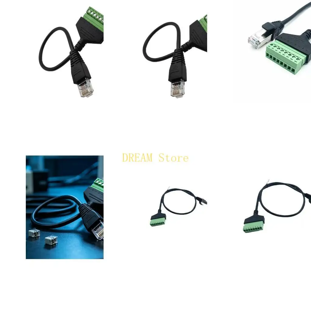 Ethernet Cable Link, RJ45 Male End with Removable 8-Pin Screw Block for Solderless Bare-Wire Extension Wiring Tasks Best Sale