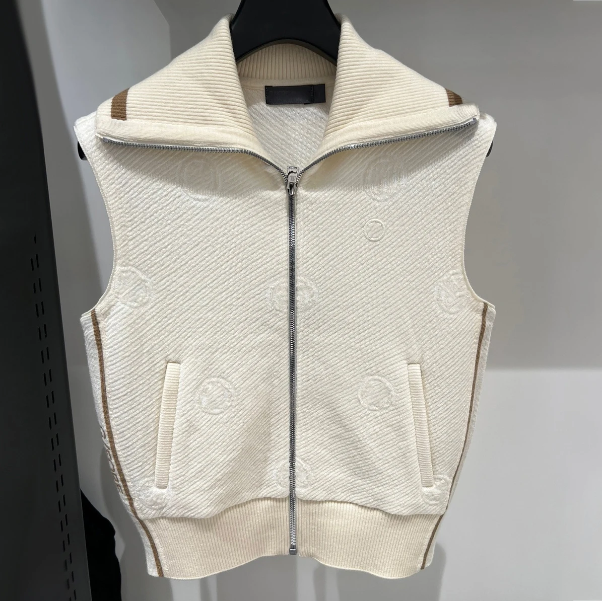 Autumn New Golf Clothing Women's Temperament Windproof Logo Knitted Jacket Collar Zipper Sleeveless Golf Vest