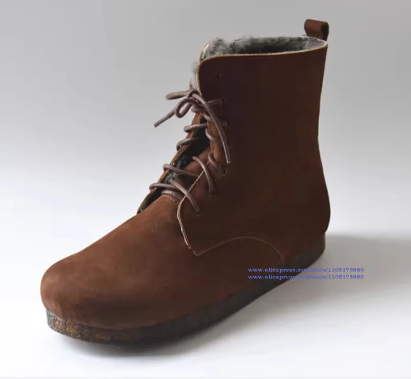 بني/أسود جلد الثلوج الأحذية الجلدية الناعمة لينة وحيد الرجال الأحذية جولة تو الكاحل الجوارب اليدوية أحذية رجالي بوتاس موهير #2