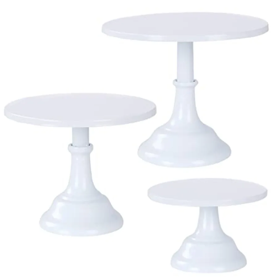 

3 Pcs Metal Cake Stand Cake Pop Stand Set of Disc Diameter 8" 10" 12" Tall Cake Stands for Dessert Table Perfect Display for We
