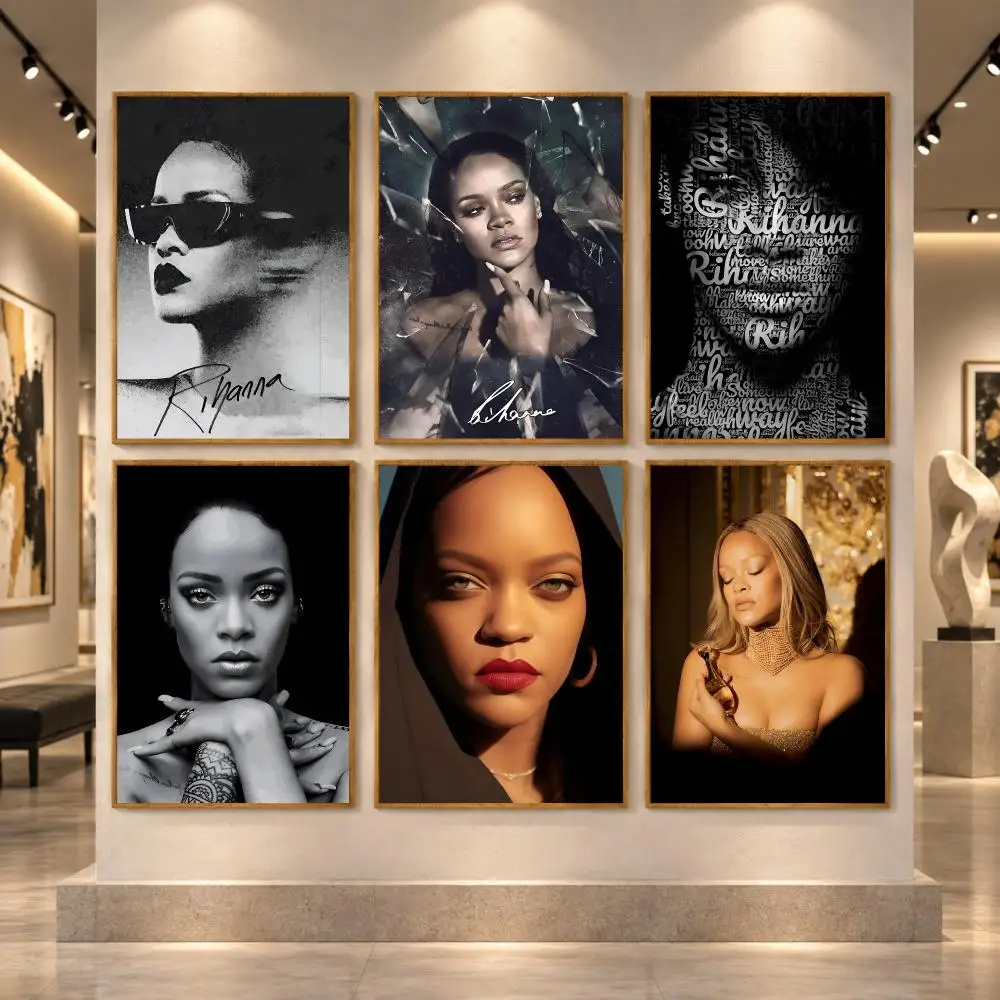 Singer R-Rihanna Poster Stickers Self-Adhesive Mural Wall Art Decals for Bedroom Living Room Home Painting Decor Gift