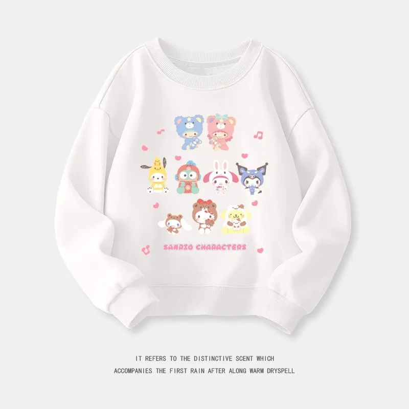 Sudadera con capucha versión coreana, ropa de camiseta de dibujos animados de moda para niños grandes y niñas pequeñas, Sanrio Yugui Dog Cool Lomi Y2k