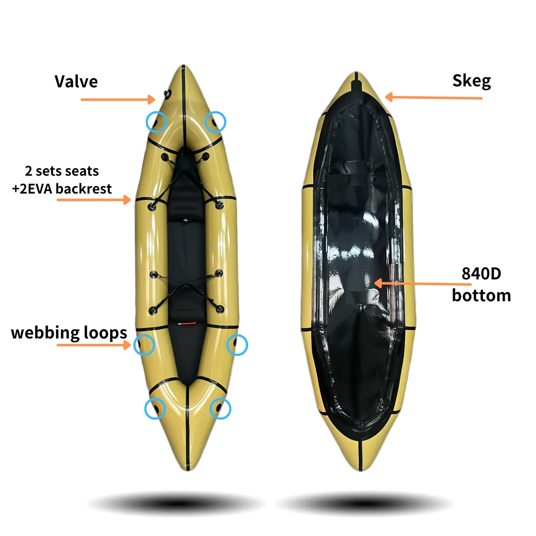 TPU Ultralight Packraft for Two Persons, L355, Top Quality, Imported, Free Shipping, Ready to Ship