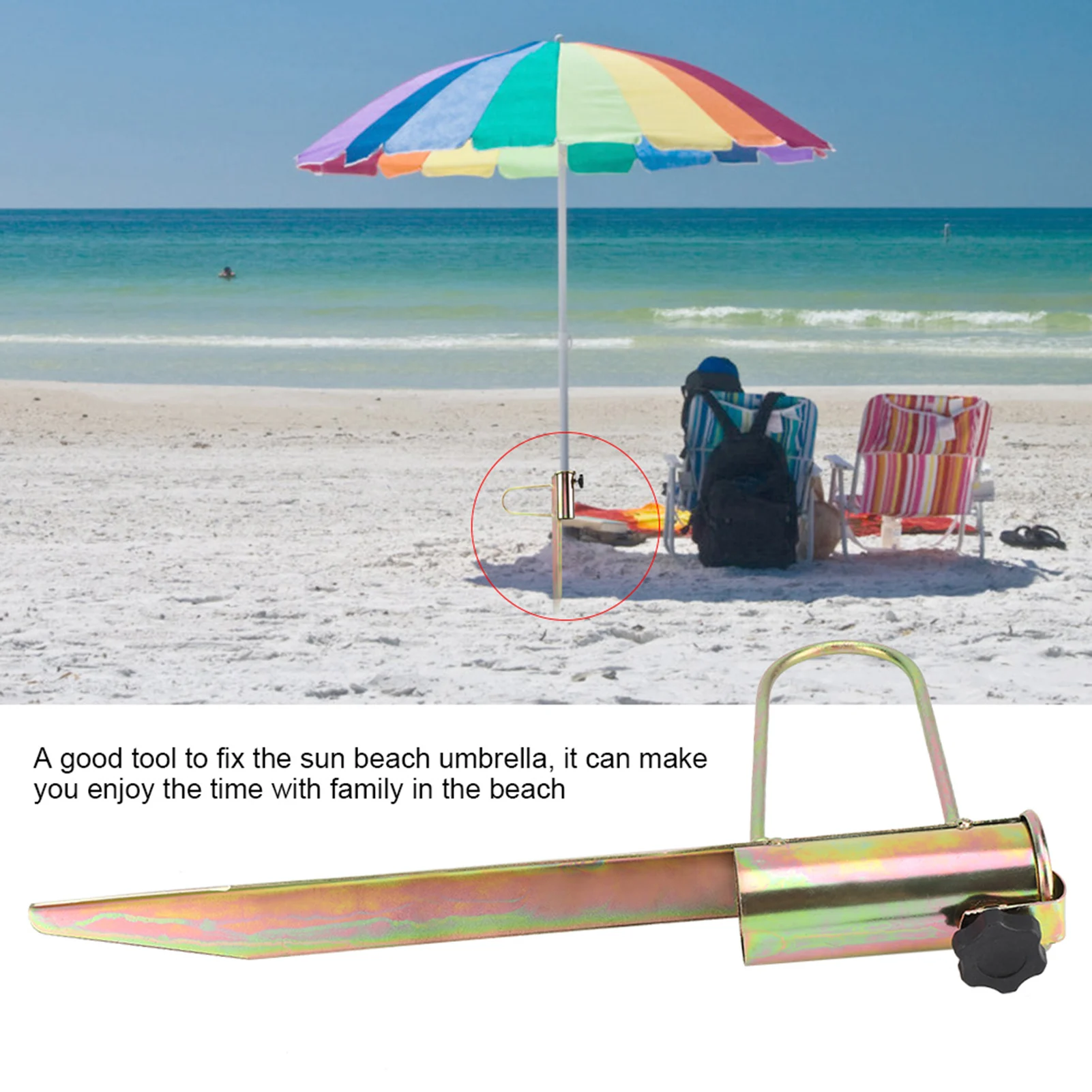 

Heavy Duty Iron Umbrella Holder Sand Anchor Outdoor Patio Ground Spike No Tools Required For Beach Garden 16.5 Inch