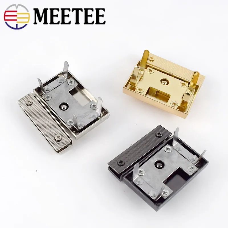 2/5Pcs Meetee Metal Bag Snap Lock Handbag Clasps Closure Buckle DIY Purse Twist Turn Locks Bags Accessories Replacement Buckles