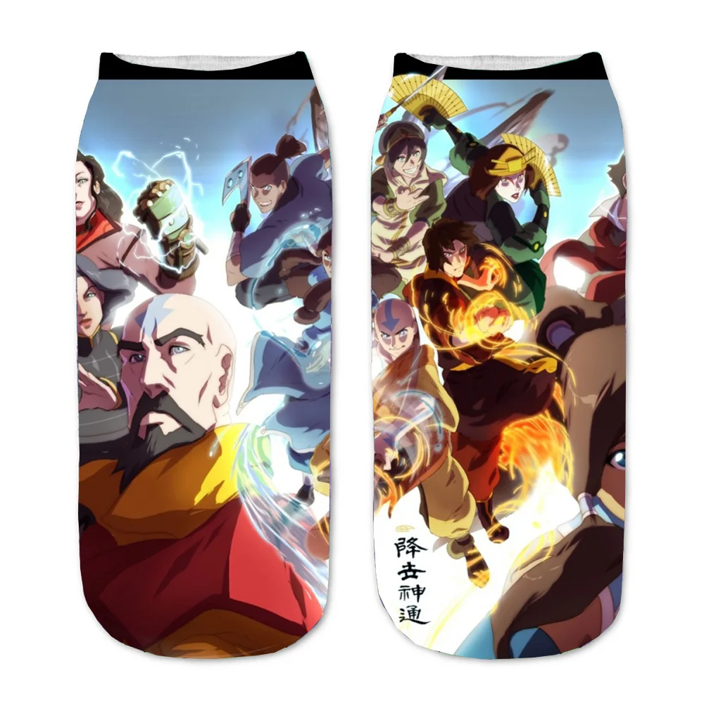 Calcetines tobilleros con dibujos animados para hombre y mujer, calcetín con estampado 3D de Avatar, Anime, Kawaii, para fiesta