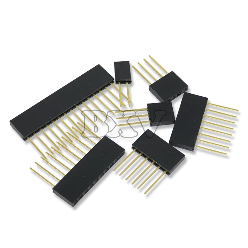 10PCS 2.54mm Single Double Row Female Long Pins 11mm PCB Board Pin Header Socket Connector 2~20PIN BXV