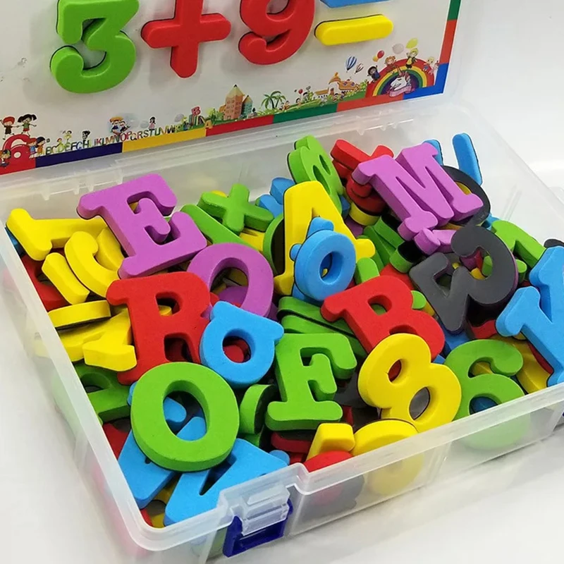 Magnetic Letters Numbers Alphabet ABC 123 Fridge Magnets Plastic Educational Preschool Learning Toy Set Uppercase Lowercase Math