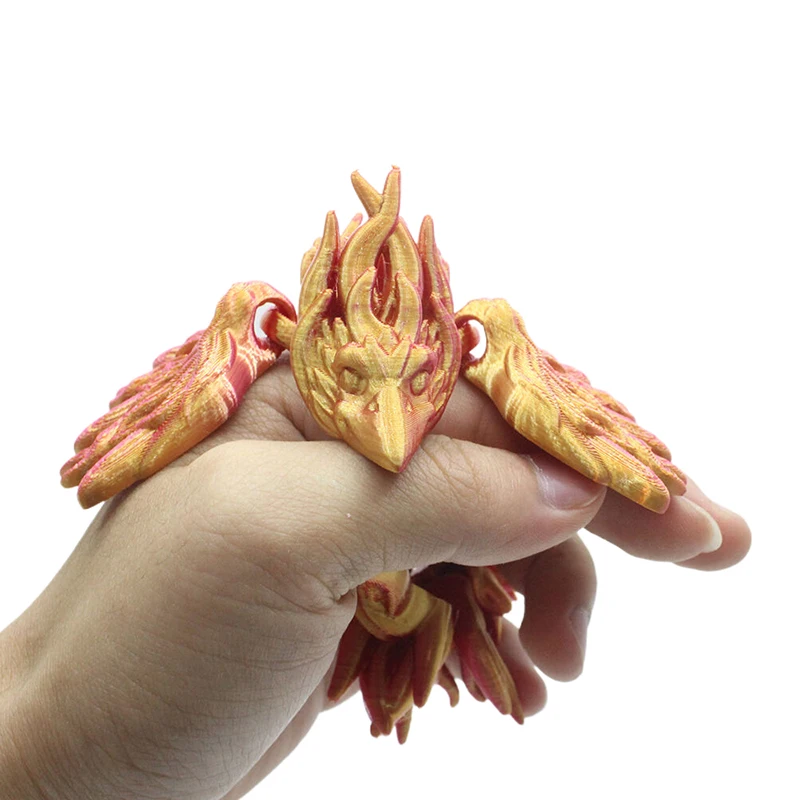 Фигурка антистресс Fire-bird-Flexible Rexi с костями, 3D печатные шарнирные фигурки для СДВГ, аутизма, снятия стресса и тревоги