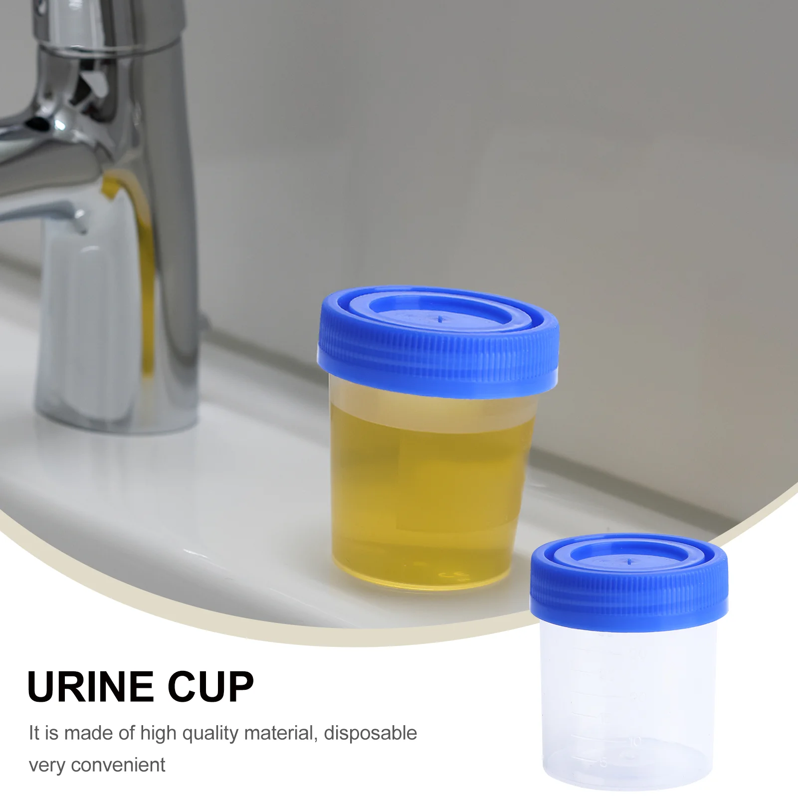 50 stuks / 1 pak 40 ml plastic monsterbemonsteringsbeker Praktische urine verzegelde container met spiraalafdekking voor laboratoriumgebruik (willekeurige C