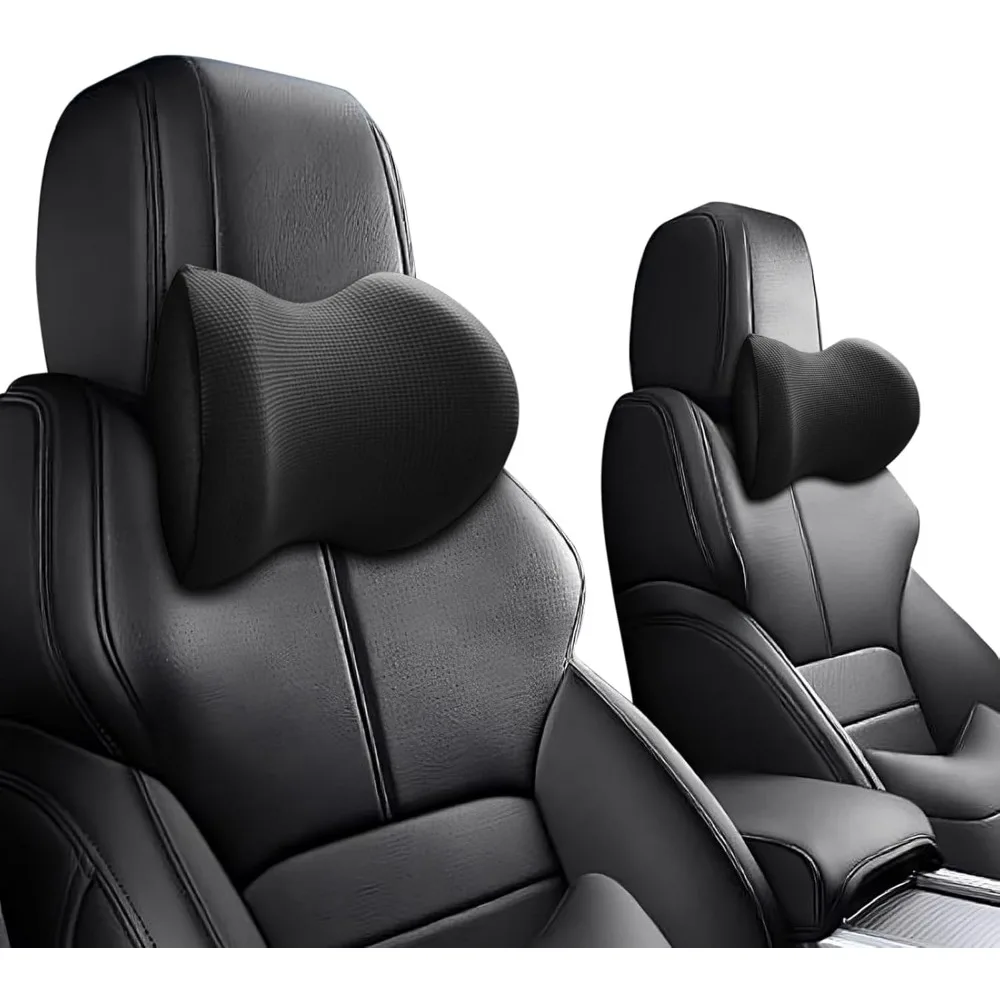

2pcs Car headrest Pillow,100% Memory Foam, Professional 3D Design Car Neck Pillows,for Driving Home Office（Black, Pack of 2）