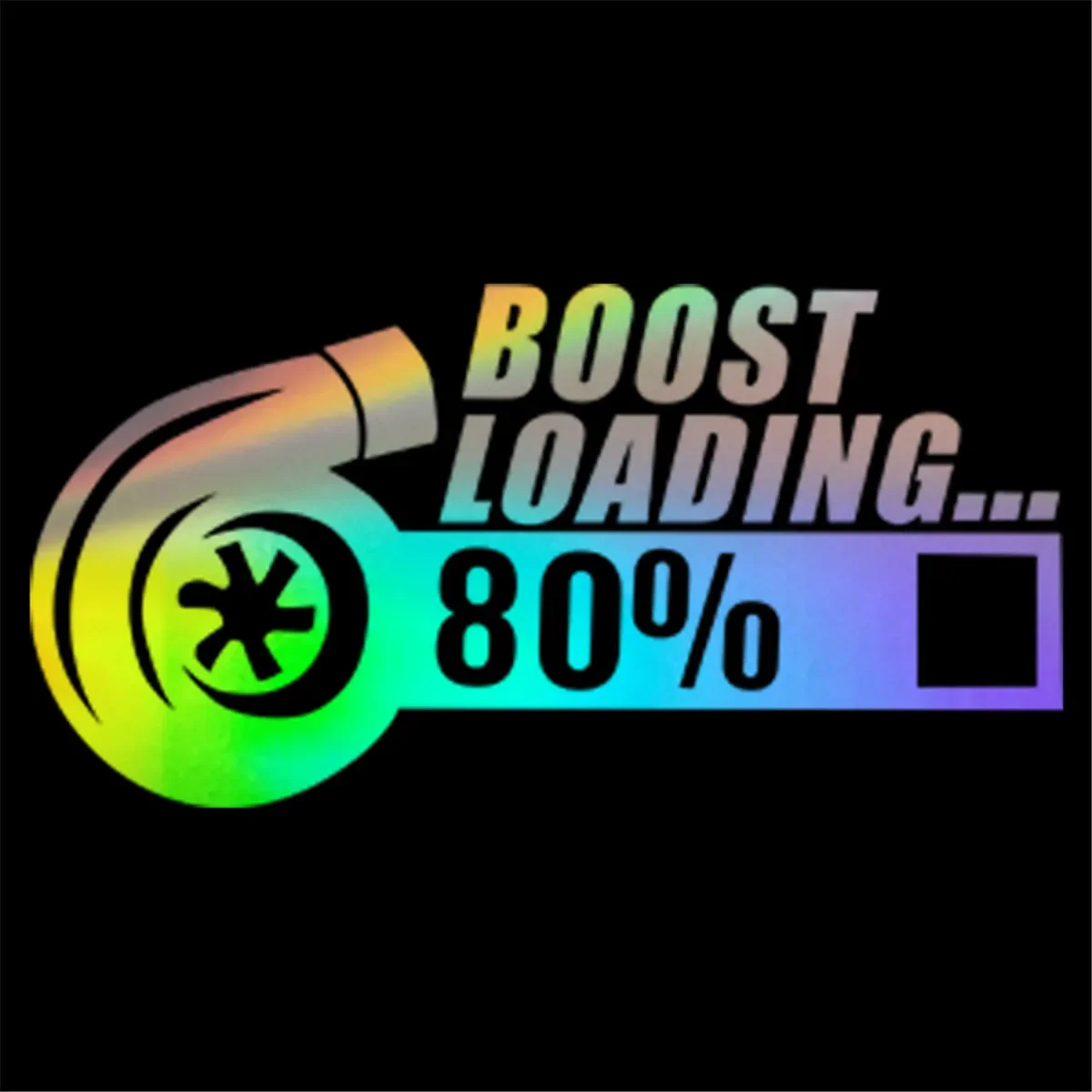 TURBO BOOST LOADING Creative Sticker Funny Decals for Car,Van,Window,Bumper JDM DUB PUG Vinyl Decal Motorcycle,18cm*9cm