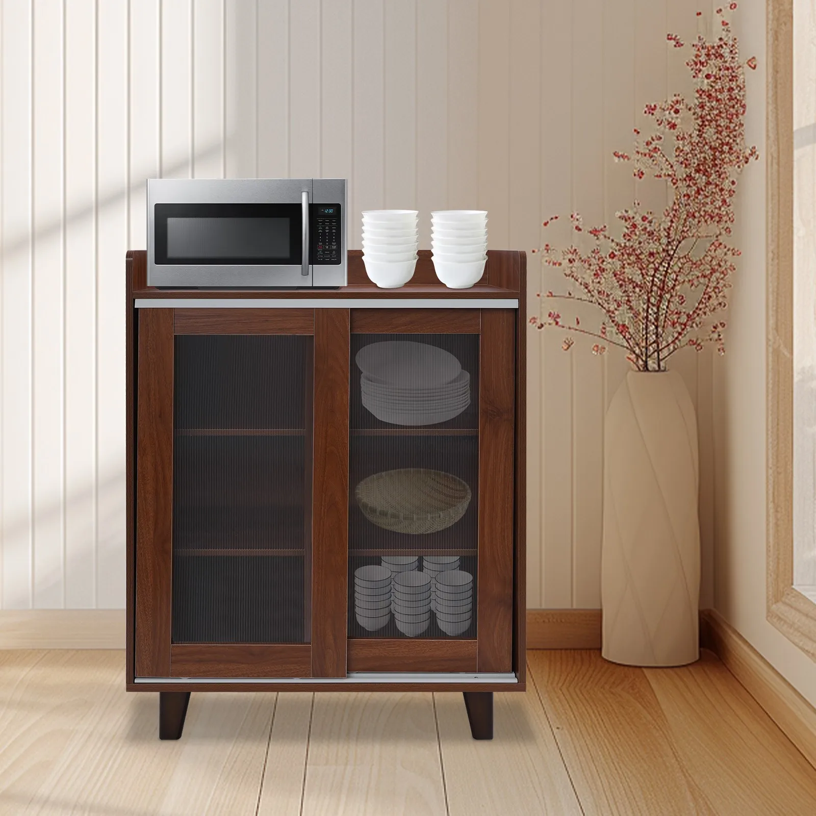 

Трехуровневый напольный шкаф-органайзер для кухни