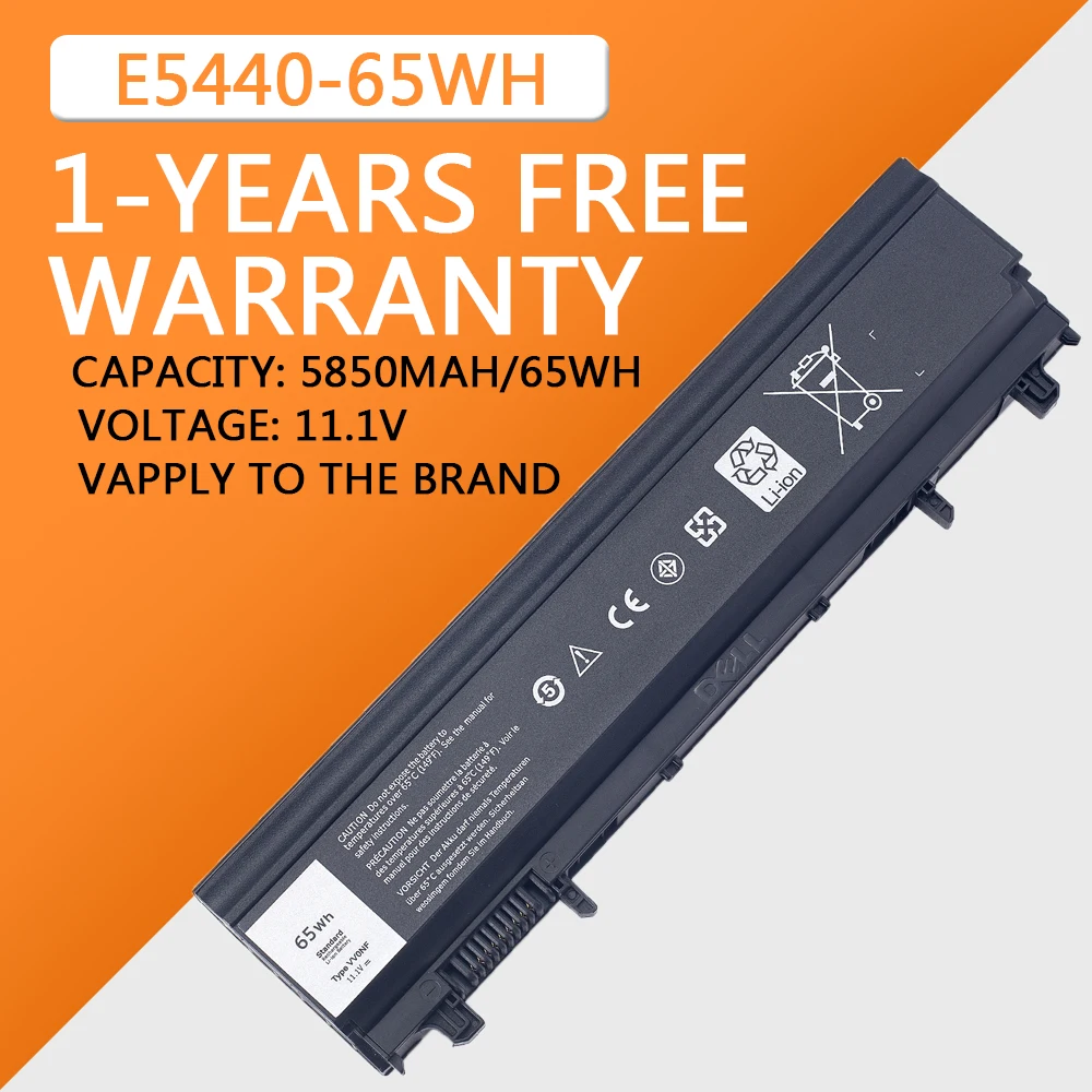 Imagem -01 - Bateria do Portátil Vv0nf para Dell Latitude E5440 E5540 Series Vjxmc N5yh9 0k8hc 7w6k0 Ft6d9 11.1v 5200mah Novo bateria do portatil vv0nf para dell latitude e5440 e5540 series vjxmc n5yh9 0k8hc 7w6k0 ft6d9 111v 5200mah novo 01