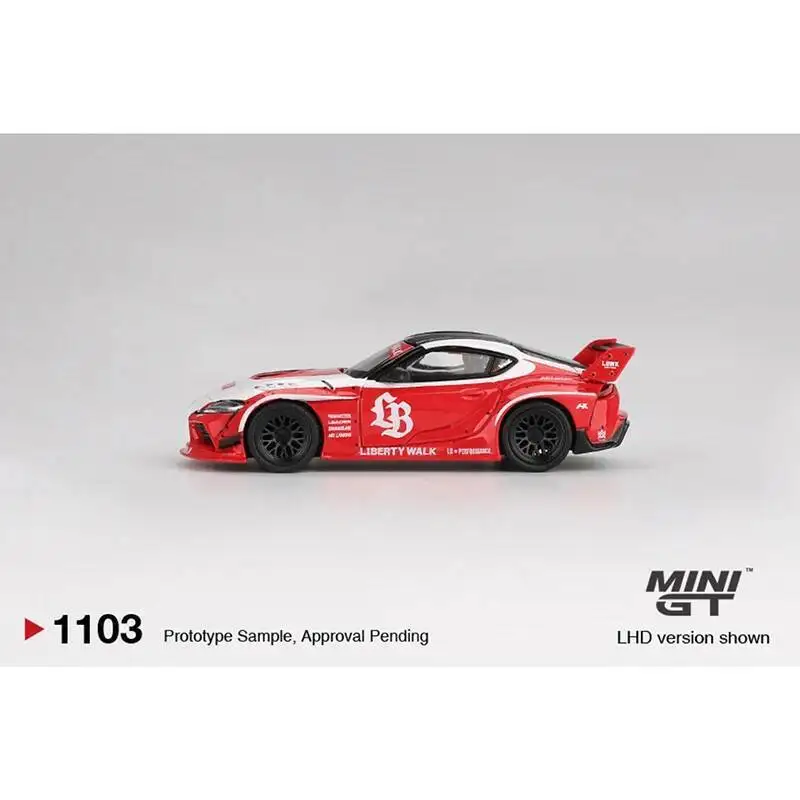 PreSale MINIGT 1103 1:64 LBWK LB WORKS Toyota GR Supra Red White Collection Toys Diecast Car Model