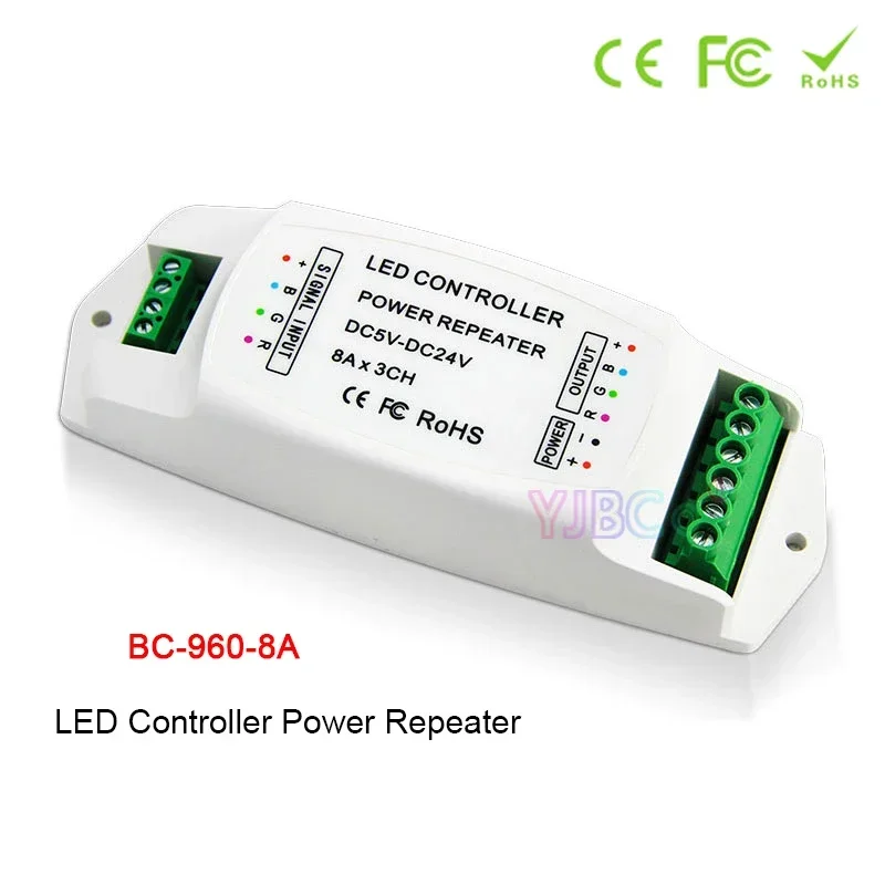 ตัวควบคุมพีดับเบิลยูเอ็ม3000โวลต์แถบไฟ LED รีพีทเตอร์ DC 5V-24V 5A * 3CH 8A * ตัวหรี่ไฟ3CH