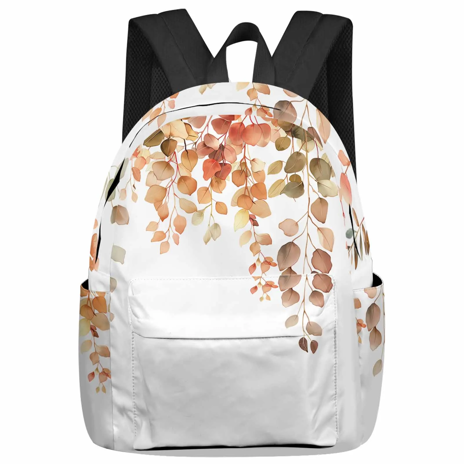 Autumn Watercolor Leaves Backpack Teenagers Student School Bags Laptop Custom Backpack for Men Women Travel Bag