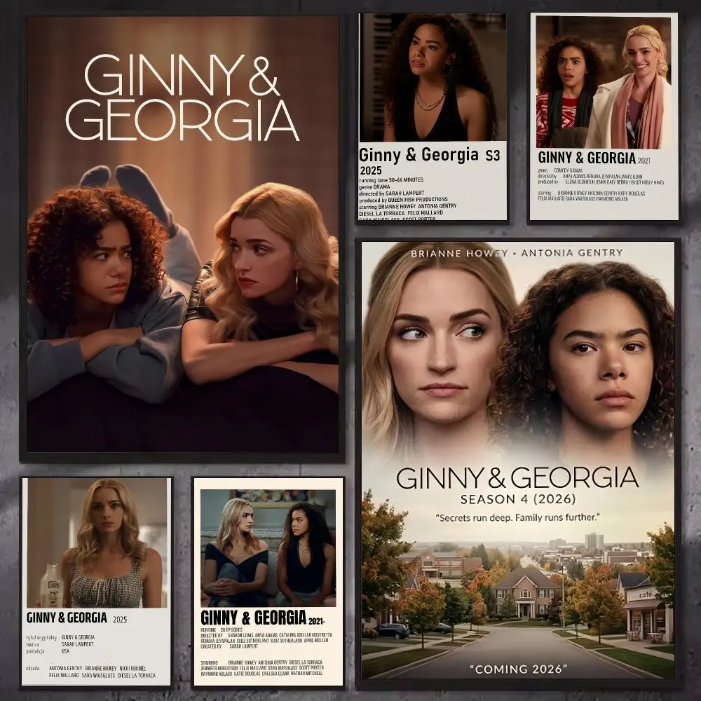 TV Series Ginny & Georgia Poster Self Adhesive Waterproof Wall Decor for Modern Home Bedroom Living Room