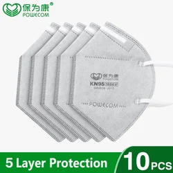 Maschera KN95 POWECOM carbone attivo kn95mask maschere per il viso di sicurezza e traspiranti maschera protettiva antipolvere per la bocca Mascarilla