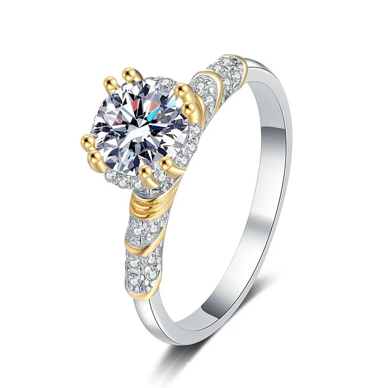 

JR103 Lefei Fashion Trend Luxury Color D Simple Classic Moissanite Double Color Ring For Women 925 Sterling Silver Party Jewelry