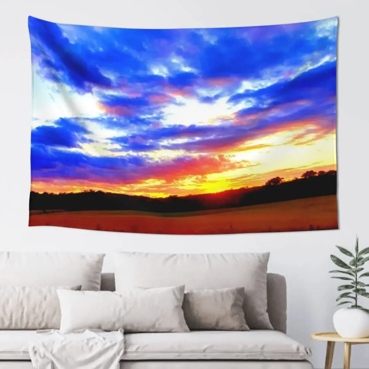 Wisconsin Sunset Tapestry Kawaii Room Decor Wall Hanging Wall Room Decor Cute Tapestry