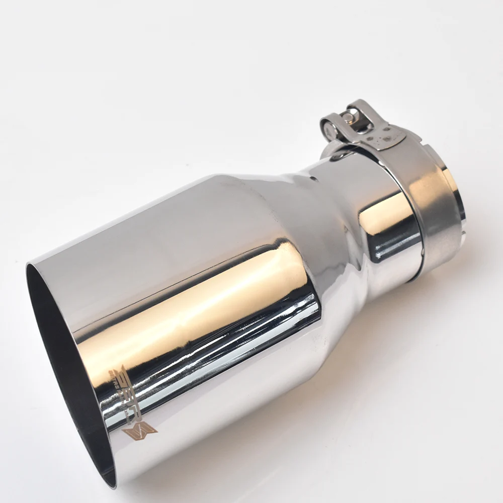 Tuyau d'échappement à bride coudée universelle en acier inoxydable, 1 pièce, pointe de silencieux bouclée, coupe Slash