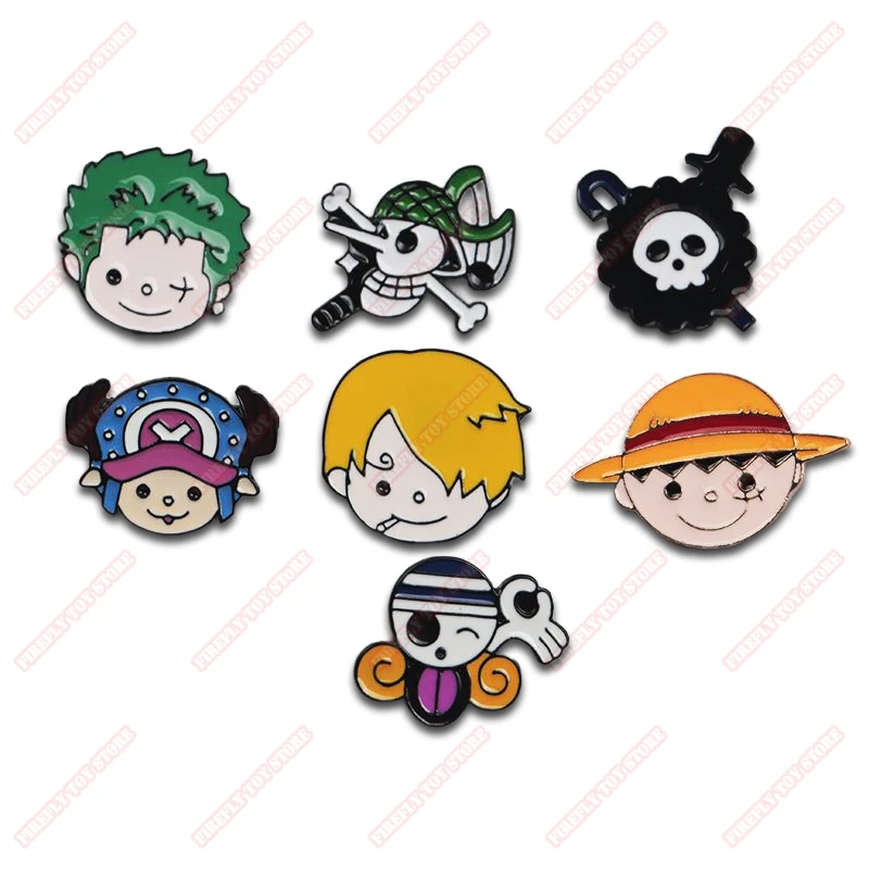 One Piece Animation Peripheral Toys Character Been-eyes Version Metal Brooch Badge Decorations Anime Action Figures Collection