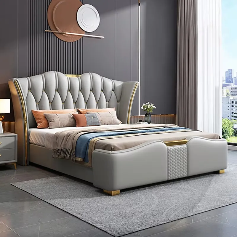 

Pretty Storage Double Bed Wooden Modern Elegant Storage Luxury Modular Bed Full Size Queen House Camas De Dormitorio Furniture