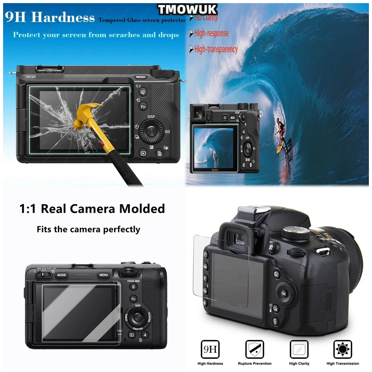 

For A7S3 A7R3 A7RM3 A7RMII A7MII A7MIII A7C, Advanced UV Protection, 9H Hardness Glass Protector.