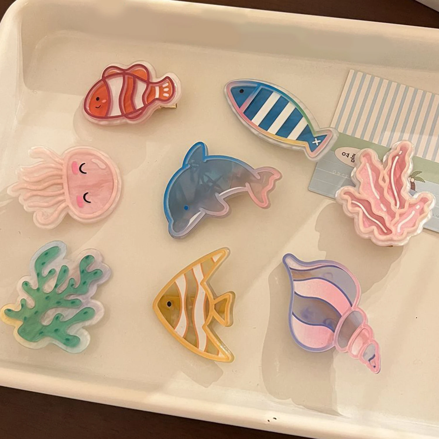 Marine Animals Hair Clip Funny Creative Fish Hair Clip Cartoon Fish Hairpin Sweet and Cute Duckbill Clip Headdress