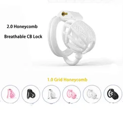 2023 Chastity Cage 1.0&2.0 Honeycomb Breathable Cage 4 Ring Chastity Belt Sissy