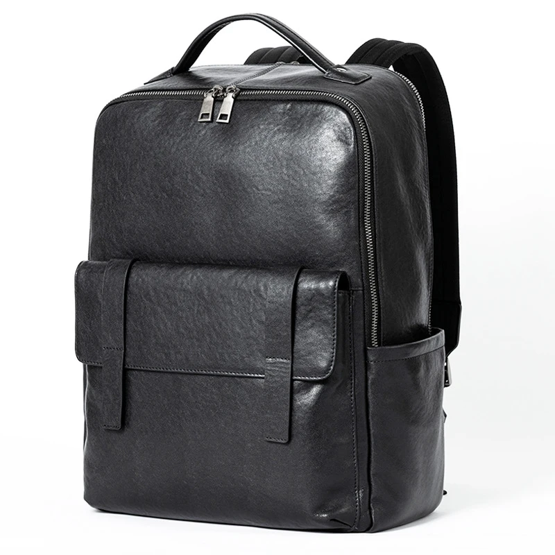 

Fashion Large Travel Backpack Laptop Bag Men Real Cow Genuine Leather Men's Backpack High Quality Travel Bag Daily Knapsack