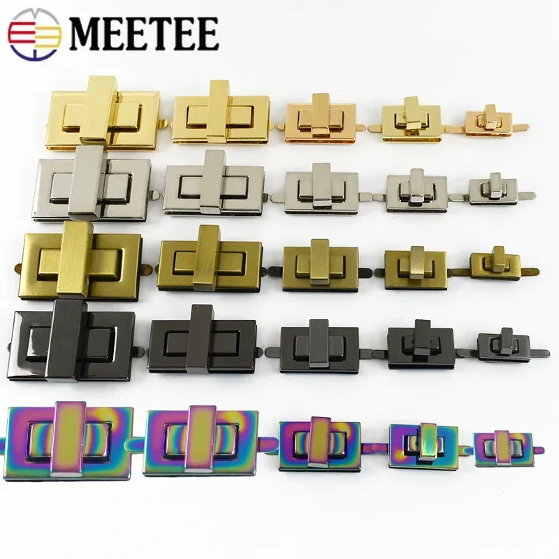 2/4Pcs 52/44/32mm Rectangle Turn Twist Lock Metal Buckle DIY Handbag Purse Hardware Closure Locks Clasp Bag Part Accessories