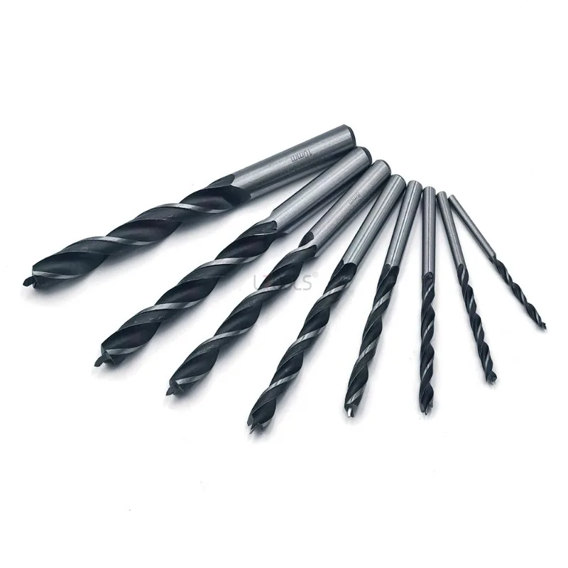 Woodworking Drill Bit Three-point High Hardness Fried Dough Twists Drilling Tool Wood Plastic Electric Hand Drill Drilling Kit