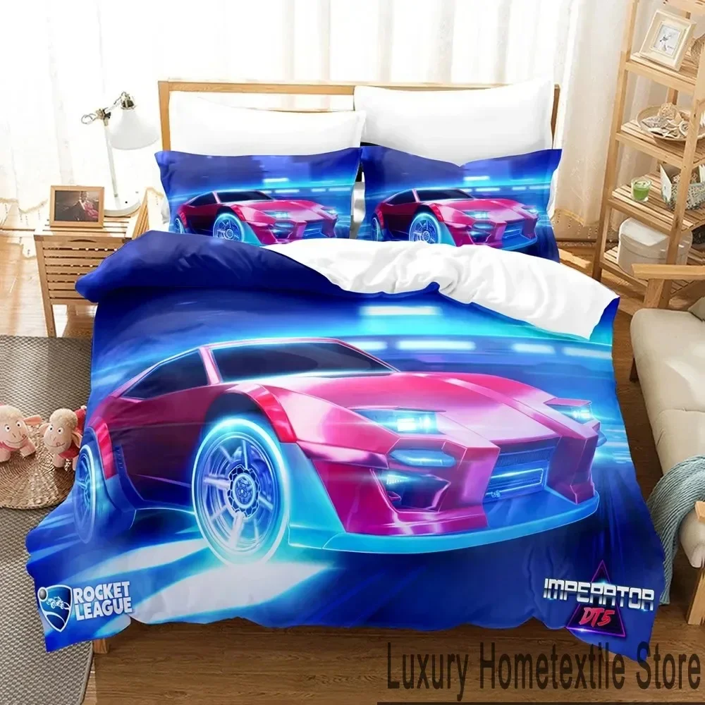 

3D Print Rocket Game League Bedding Set Boys Girls Twin Queen King Size Duvet Cover Pillowcase Bed boys Adult Home Textileextile