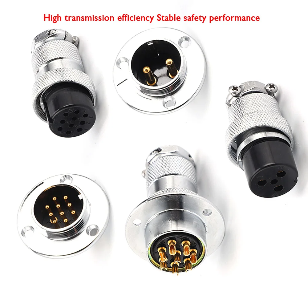 1 set GX25 aviation connector With Flange male & female 2/3/4/5/6/7/8/9 pin wire panel connector aviation plug socket 2pin 3pin