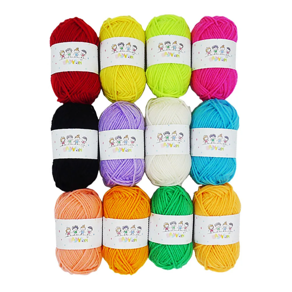 

12pcs Colorful Hand-Knitting Yarn Thick Soft Anti-Pilling For Diy Crafts Scarves Hats Shawls Knitting Supplies Multifunctional
