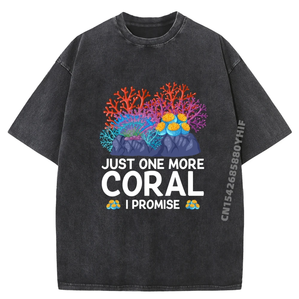 

Funny Saltwater Aquarium Joke Just One More Fish I Promise Graphic T Shirts Men's Clothing Deals Oversized Luxury Washed Tops