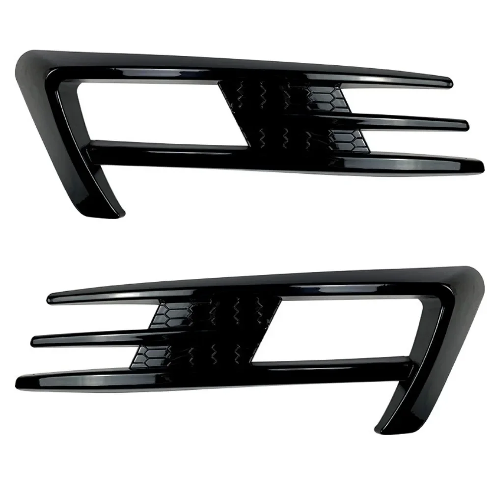 For VW Golf MK7 MK 7 Front Bumper Car Fog Light Grille Cover Trim  2013-2016 Gloss Black Carbon Fiber Wind Knife Car Accessories