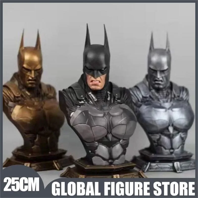 25CM Batman: Arkham Knight Action Figures Colorful Bust Ornament Gift Exchangeable Head Imitation Copper Decoration Toys Gifts