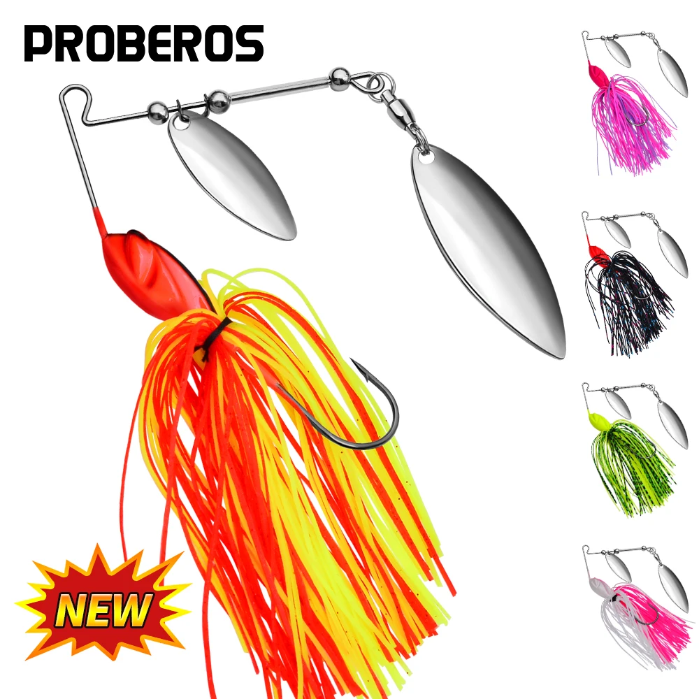 PROBEROS 1pc/5pcs Rotating Fishing Lures Squid Artificial Bait Bearded Saltwater Trolling Sequins Baits Fishing Spoon Lure