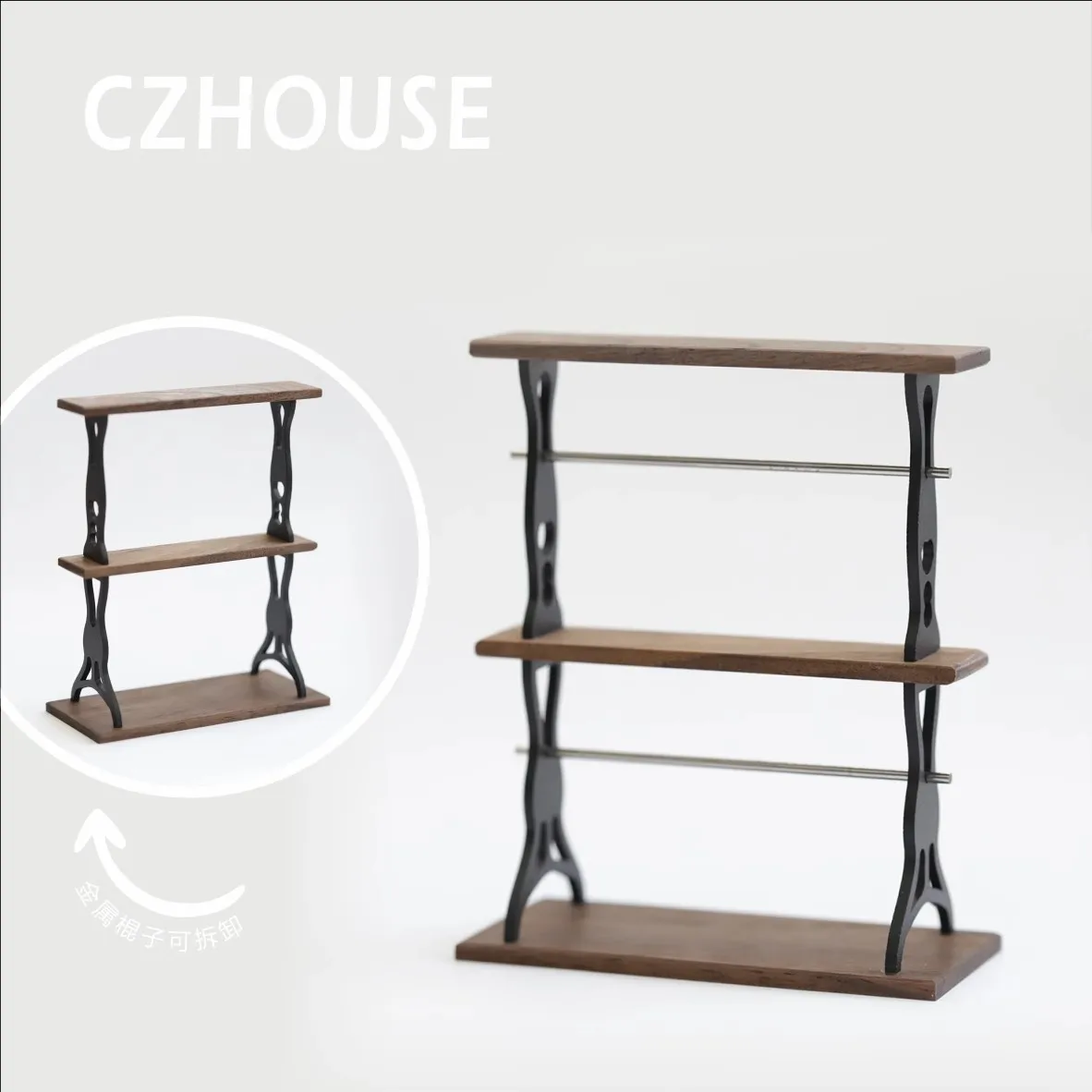 

1:6 and 1:12 Doll House Model Furniture Accessories Black Walnut Metal Display Rack Bjd Ob11 Gsc Blyth Soldier Lol Miniatures