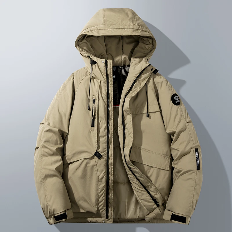Parka cortavientos a la moda para Hombre, abrigo informal a prueba de viento para otoño e invierno, chaqueta cálida para Hombre, ropa de calle para exteriores