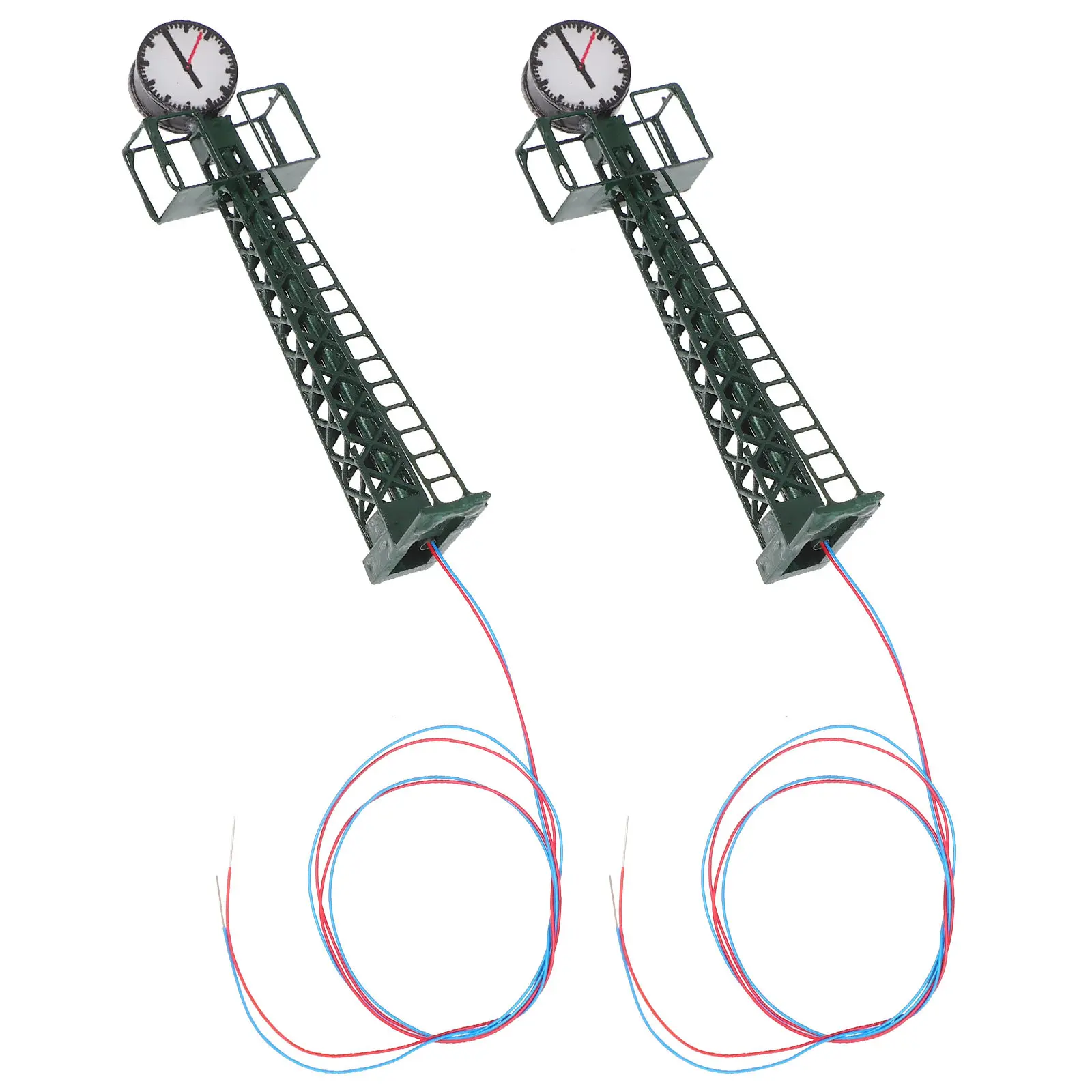 

2 шт. реалистичных миниатюрных ламп-часов для железнодорожных макетов, диорам, освещения песочниц, декораций для моделей зданий, винтажный стиль