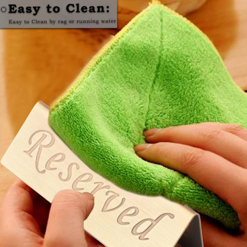 Reserved Sign - 10 Year's Use Stainless Steel Tabletop Sign Desk Top Stand Tent Sign Restaurants,Weddings,Events -Double Sid