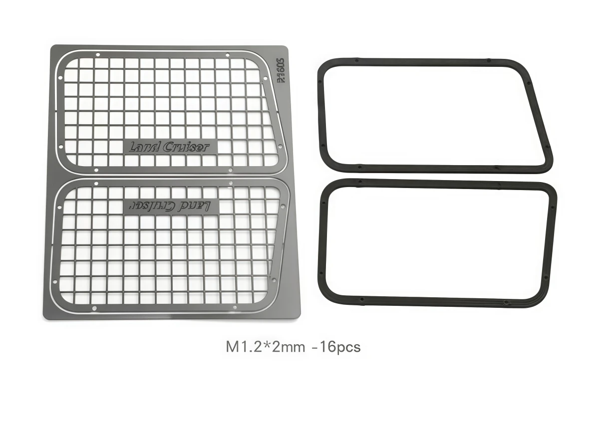 Folding Rear Side Window Net For 1/10 FMS FCX10 LC80 RC Crawler, Flip‑Style Window Protection Mesh Scale Simulation Upgrade Part